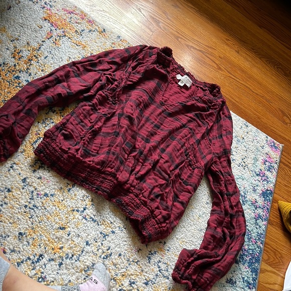 Cloth & stone plaid top - Picture 1 of 4